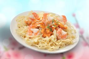 tagliatelles aux scampis sauce diable