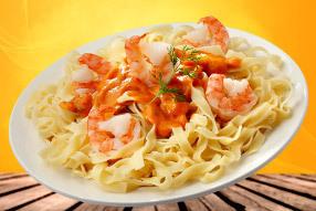 tagliatelles aux scampis sauce diable